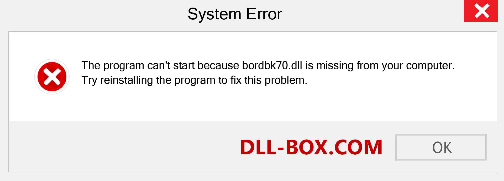  bordbk70.dll file is missing?. Download for Windows 7, 8, 10 - Fix  bordbk70 dll Missing Error on Windows, photos, images